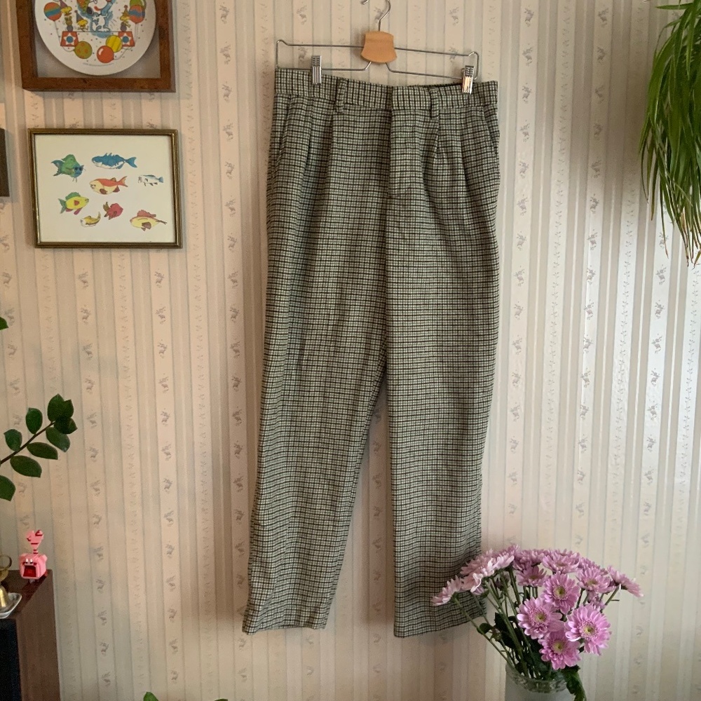 H & M Relaxed Fit Plaid Suit Pant - 30